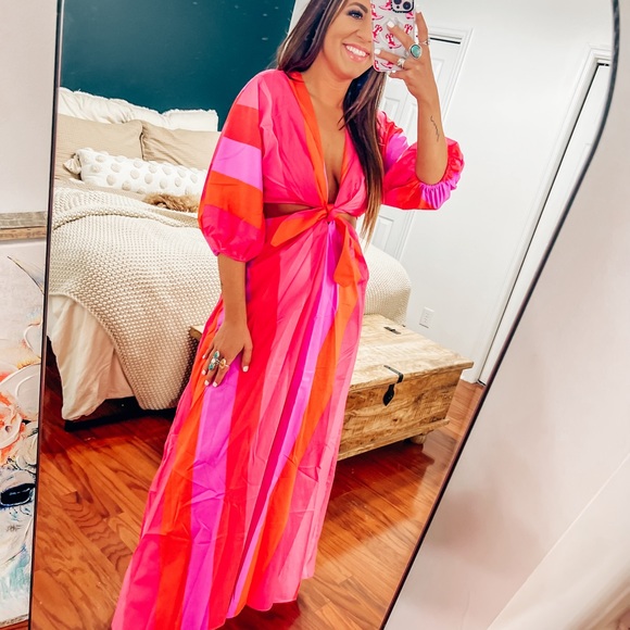 Buddy Love Dresses & Skirts - MAXINE CUT OUT MIDI DRESS - CANDY PAINT